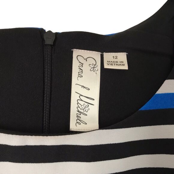 Emma & Michele Womens Dress Size 12 Multicolor Striped Sleeveless Career Sheath - Picture 5 of 13